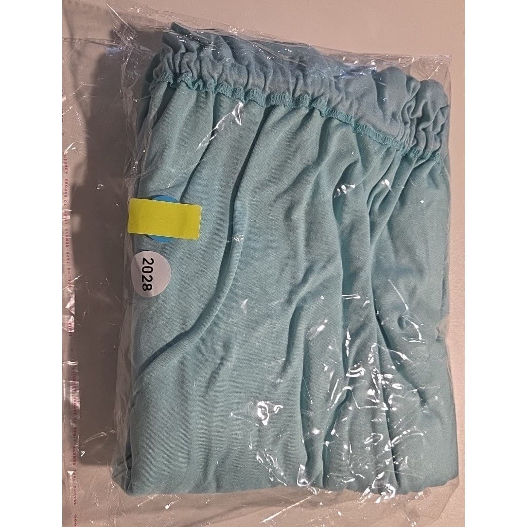 Just Be Mint Blue Short Sleeve Elastic Drawstring Waist Romper, Women's 2X - Thumbnail 7