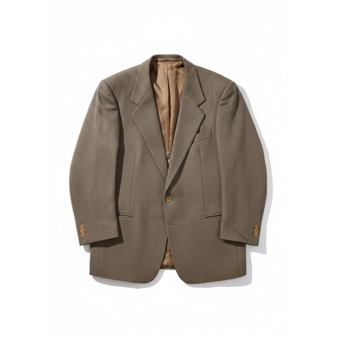 Linea Trussini Nuova Brown Micro Pattern Wool Blazer, Men's 40R Sport Coat