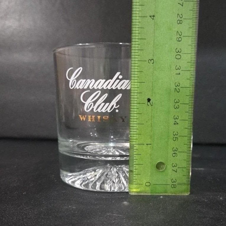 Canadian Club Clear Whiskey Tumbler, Vintage Rocks Glass, Replacement Barware - Thumbnail 2