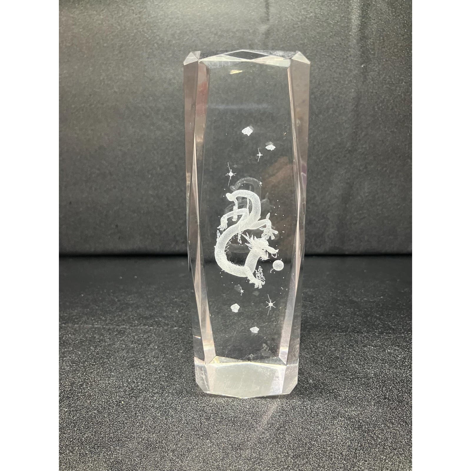Laser-Etched 3D Dragon Crystal Paperweight, Fantasy Office Decor Glass Sculpture - Thumbnail 2
