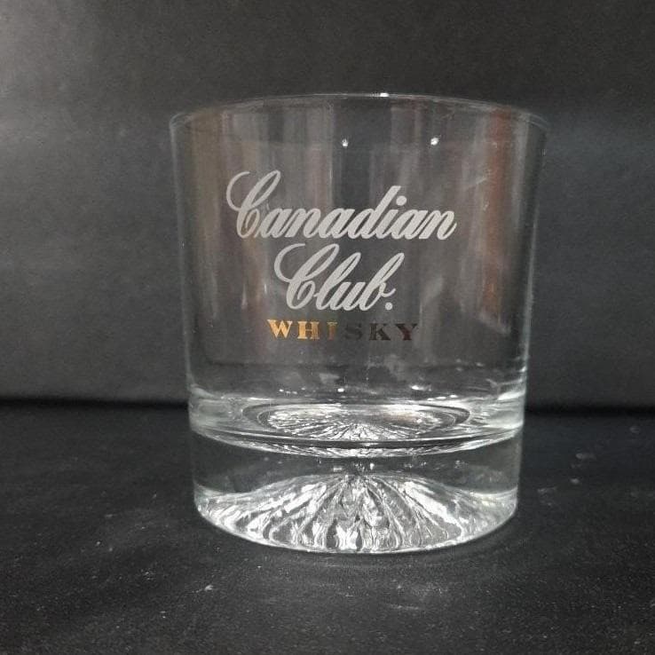 Canadian Club Clear Whiskey Tumbler, Vintage Rocks Glass, Replacement Barware - Thumbnail 4