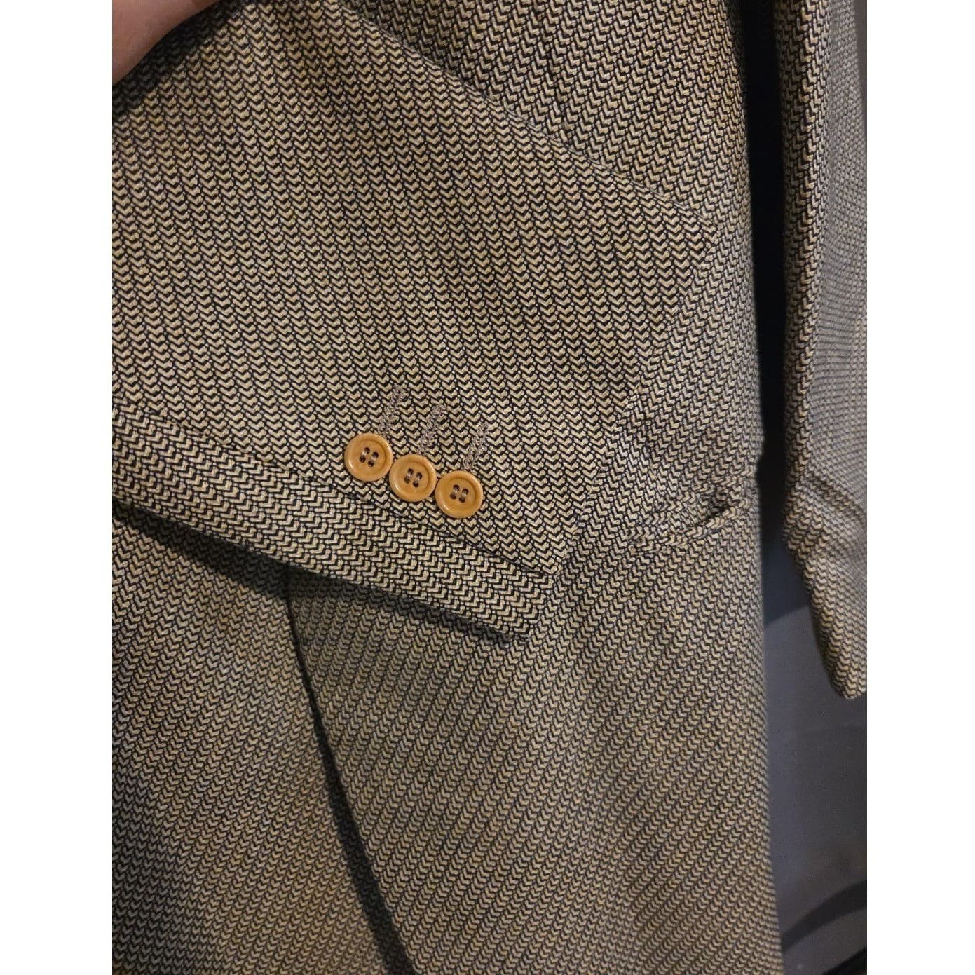 Linea Trussini Nuova Brown Micro Pattern Wool Blazer, Men's 40R Sport Coat - Thumbnail 7
