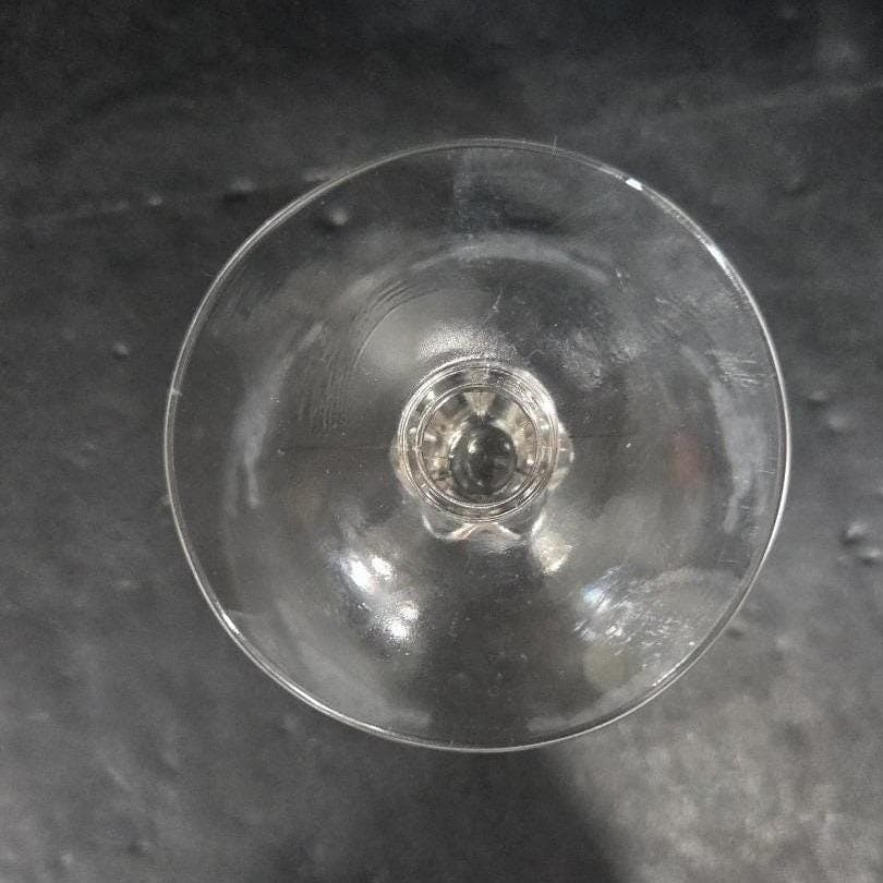 Etched Rose Sherbet Coupe, Vintage Floral Cocktail Glass, Clear Pressed Stemware - Thumbnail 4
