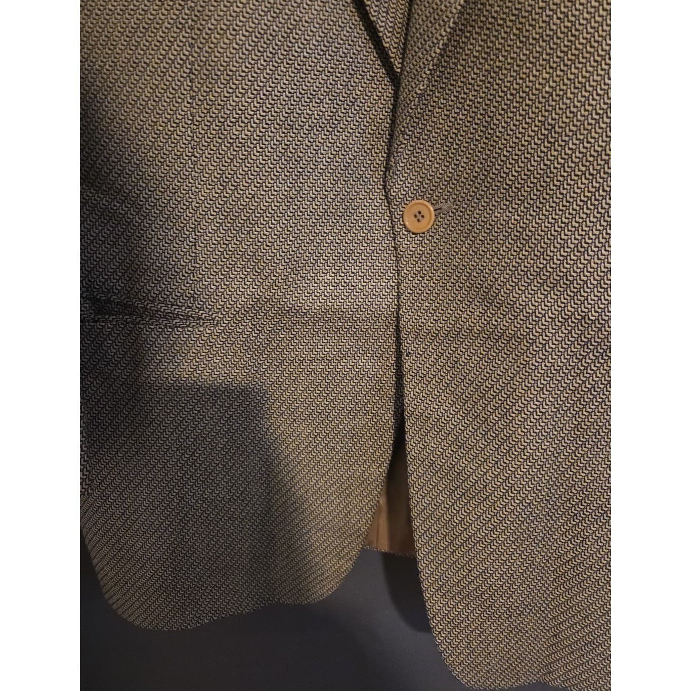 Linea Trussini Nuova Brown Micro Pattern Wool Blazer, Men's 40R Sport Coat - Thumbnail 6