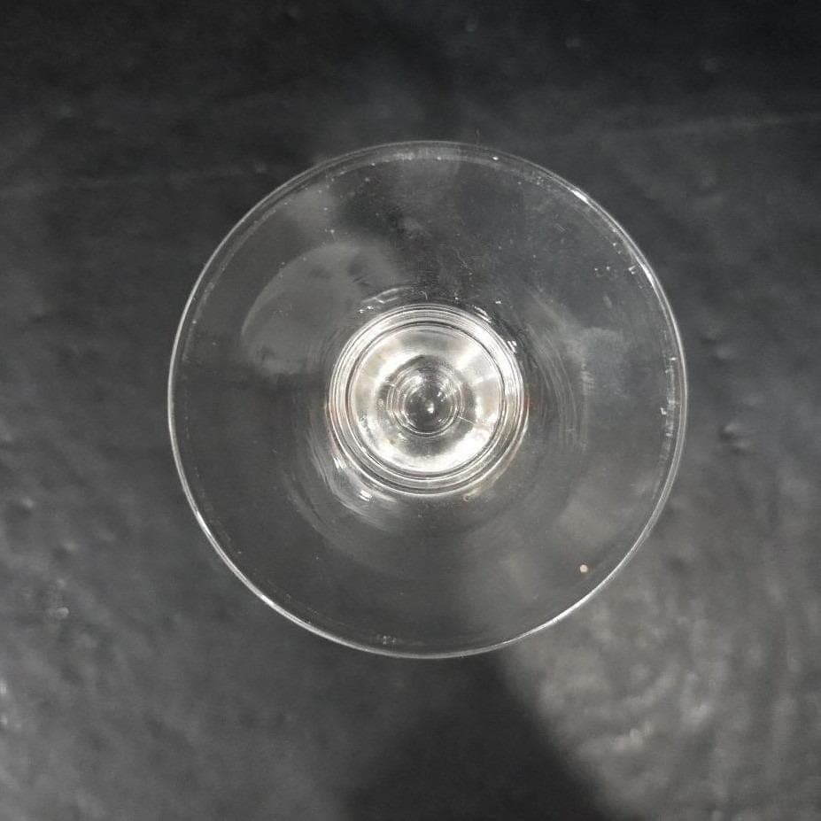 Etched Stripe Cocktail Goblet, Vintage Clear Pressed Stemware, Stacked Ball Stem - Thumbnail 4
