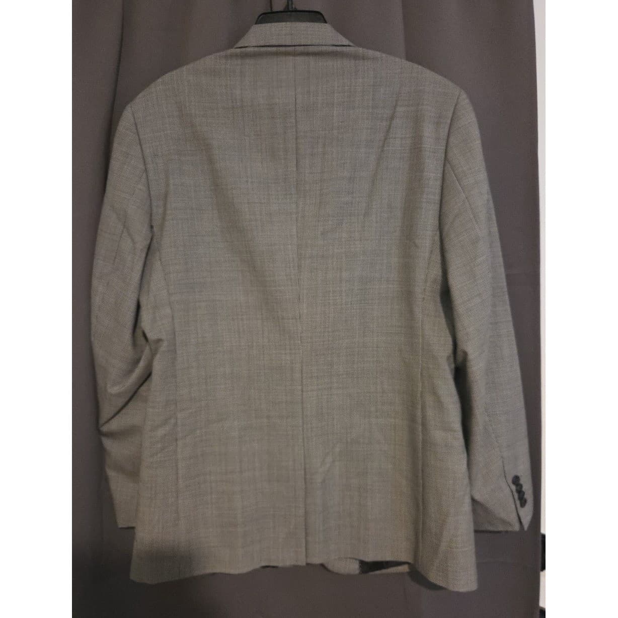 Perry Ellis Portfolio Grey Black Micro Houndstooth Two Button Blazer, Men's 42R - Thumbnail 4
