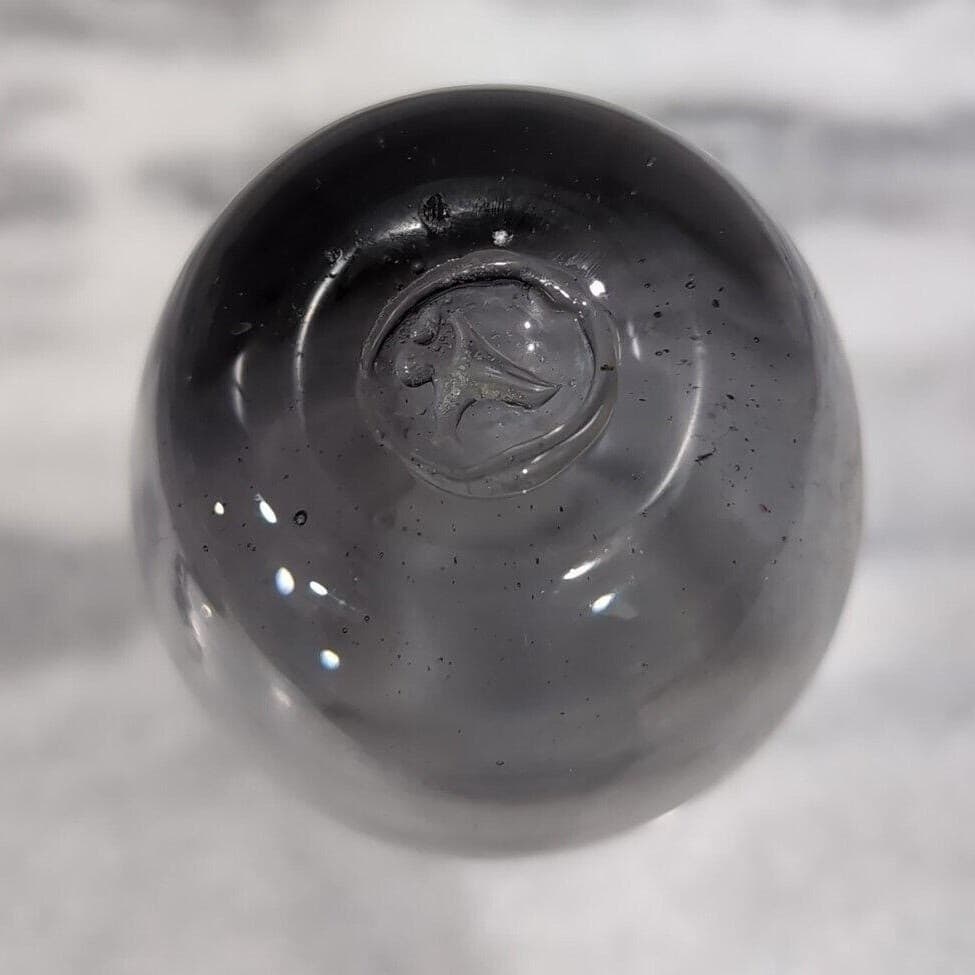 Hand-Blown Purple Smoke Vase, Bulbous Body Art Glass, Vintage Floral Centerpiece - Thumbnail 7