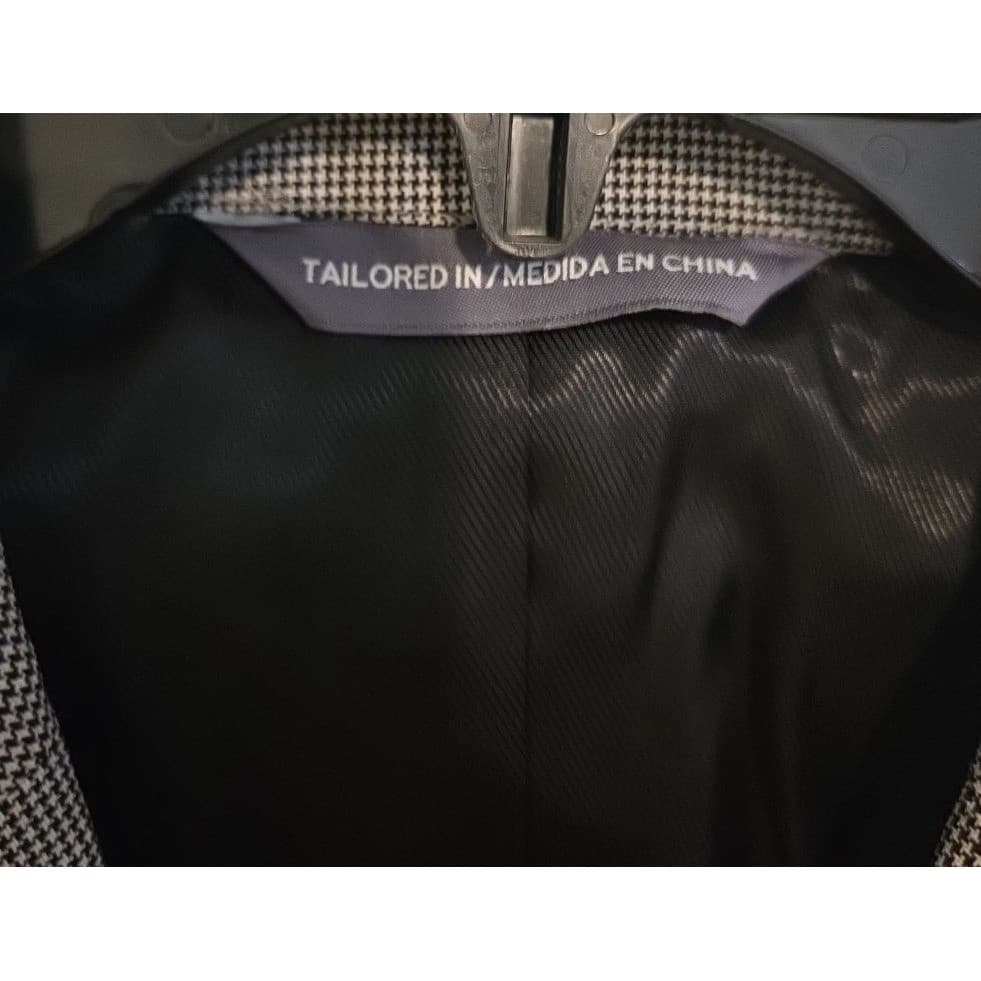 Perry Ellis Portfolio Grey Black Micro Houndstooth Two Button Blazer, Men's 42R - Thumbnail 8