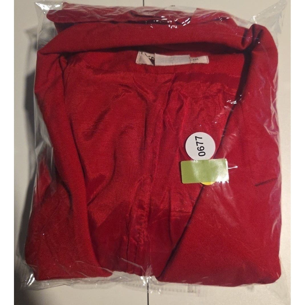 Lynn Greene Richard Neal Vintage Red Blazer, Gold Floral Button, Women's Size 12 - Thumbnail 10