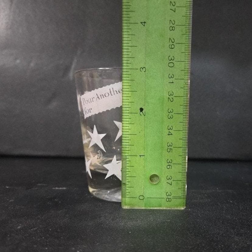 Libbey "Pour Another For" Whiskey Tumbler, Stars Design, Clear Novelty Barware - Thumbnail 2