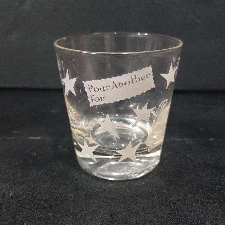Libbey "Pour Another For" Whiskey Tumbler, Stars Design, Clear Novelty Barware - Thumbnail 7