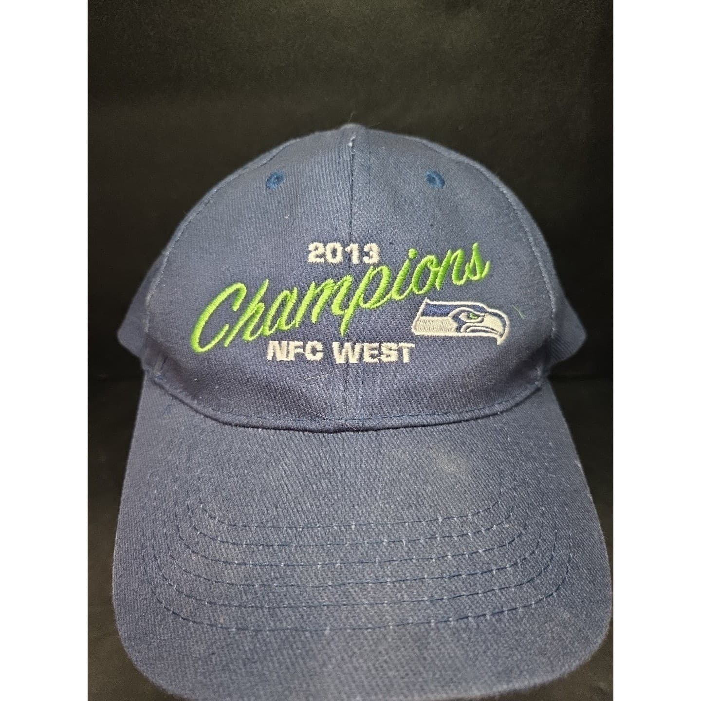 Seattle Seahawks 2013 NFC West Champions Hat, Navy Blue Team Apparel, Adjustable - Thumbnail 5