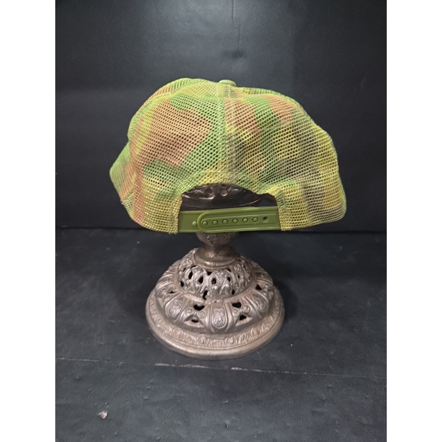 HUNT For Knowledge Trucker Hat, Camo Mesh Snapback Cap, Green Tan Vintage Style - Thumbnail 3