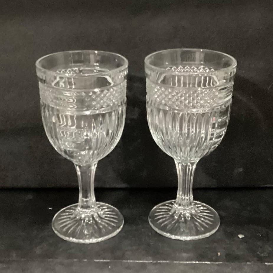 Libbey Radiant Clear Wine Glasses, Set of 2, Vintage Stemware, Water Goblets - Thumbnail 7