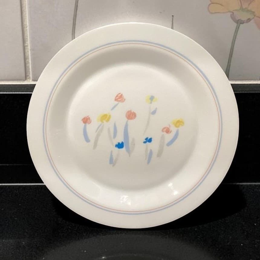 Arcopal France Pastoral Dinner Plate, Vintage Floral Dinnerware, White Tableware