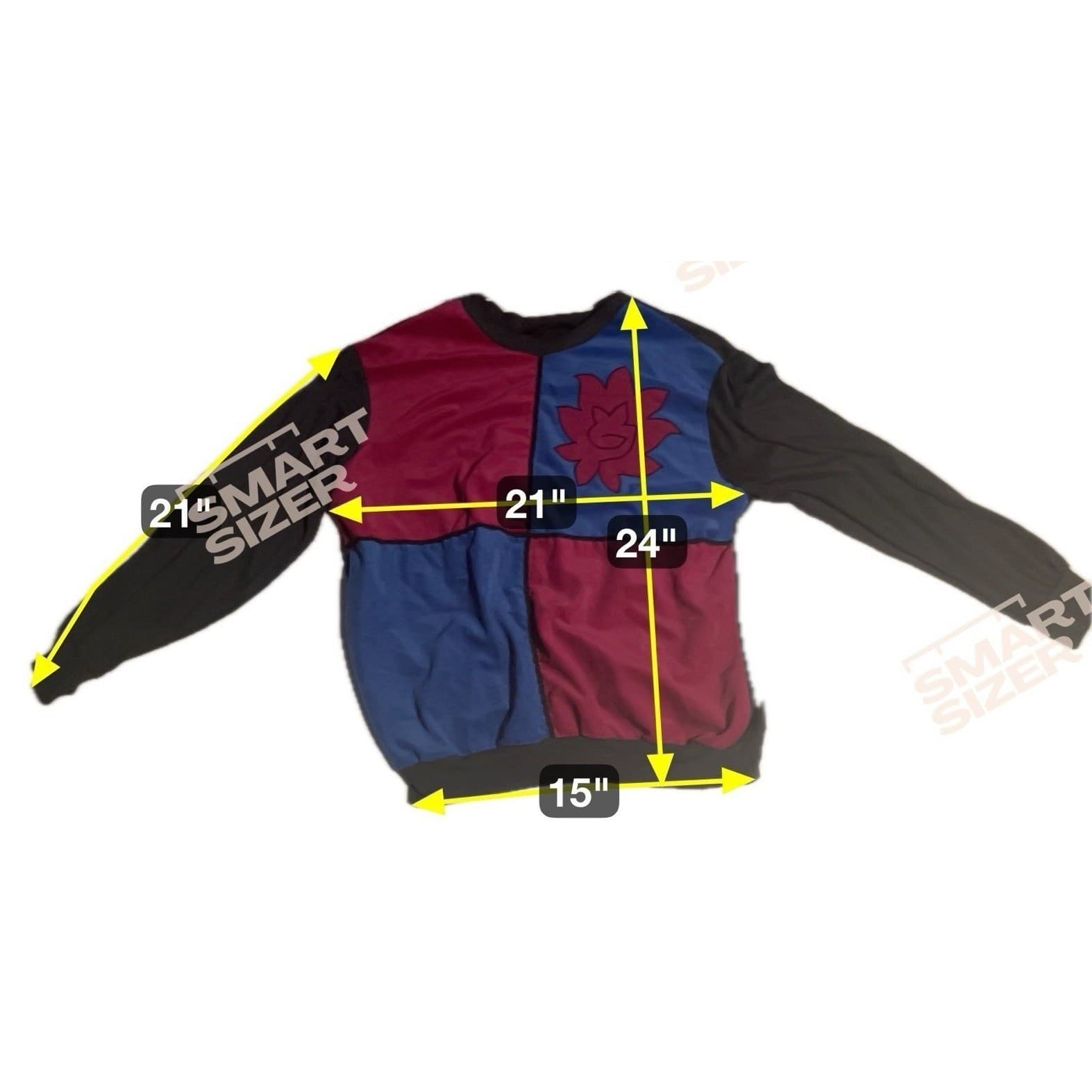 American Spectator Colorblock Graphic Sweatshirt, Blue Burgundy Black, Women's M - Thumbnail 2