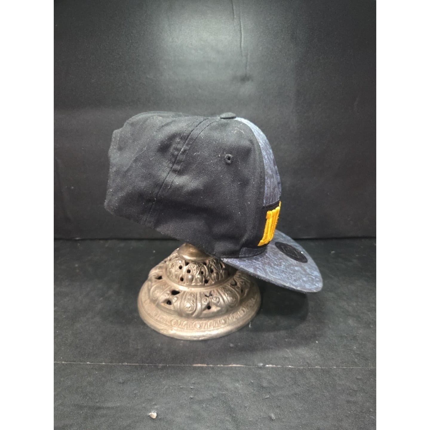 MG Fashions No Mercy Snapback Hat, Black Grey Yellow Embroidered Adjustable Cap - Thumbnail 2