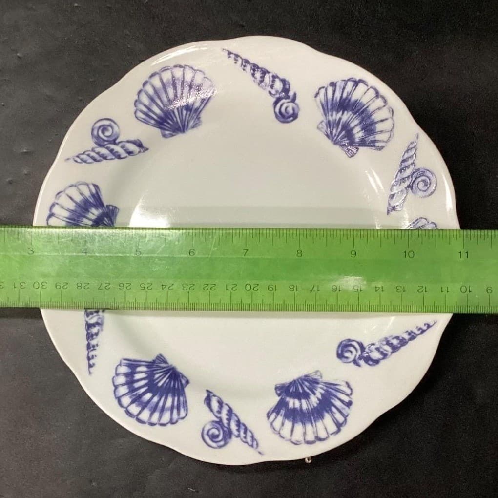 Allied Designs Seashore Luncheon Plates, Set of 4, Vintage Blue & White Design - Thumbnail 11