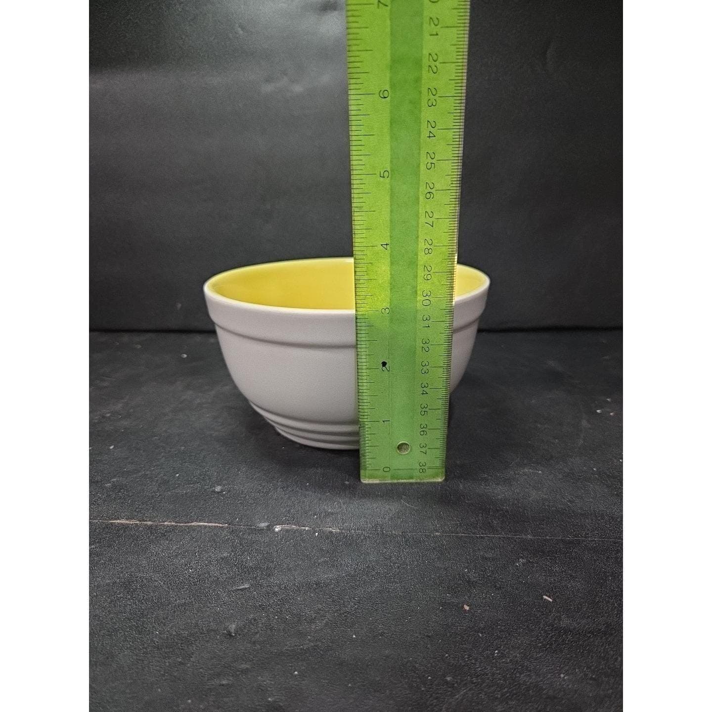 General Electric Refrigerator Bowl, Hall Ovenware Ceramic, Gray & Yellow Decor - Thumbnail 6