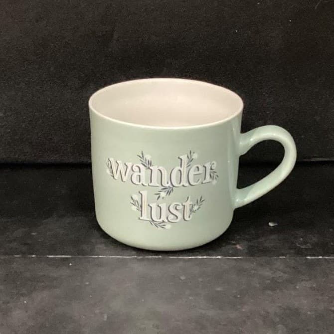 OpalHouse "Wander Lust" Mint Green Oversized Coffee Cup, Vintage Inspired Mug - Thumbnail 4