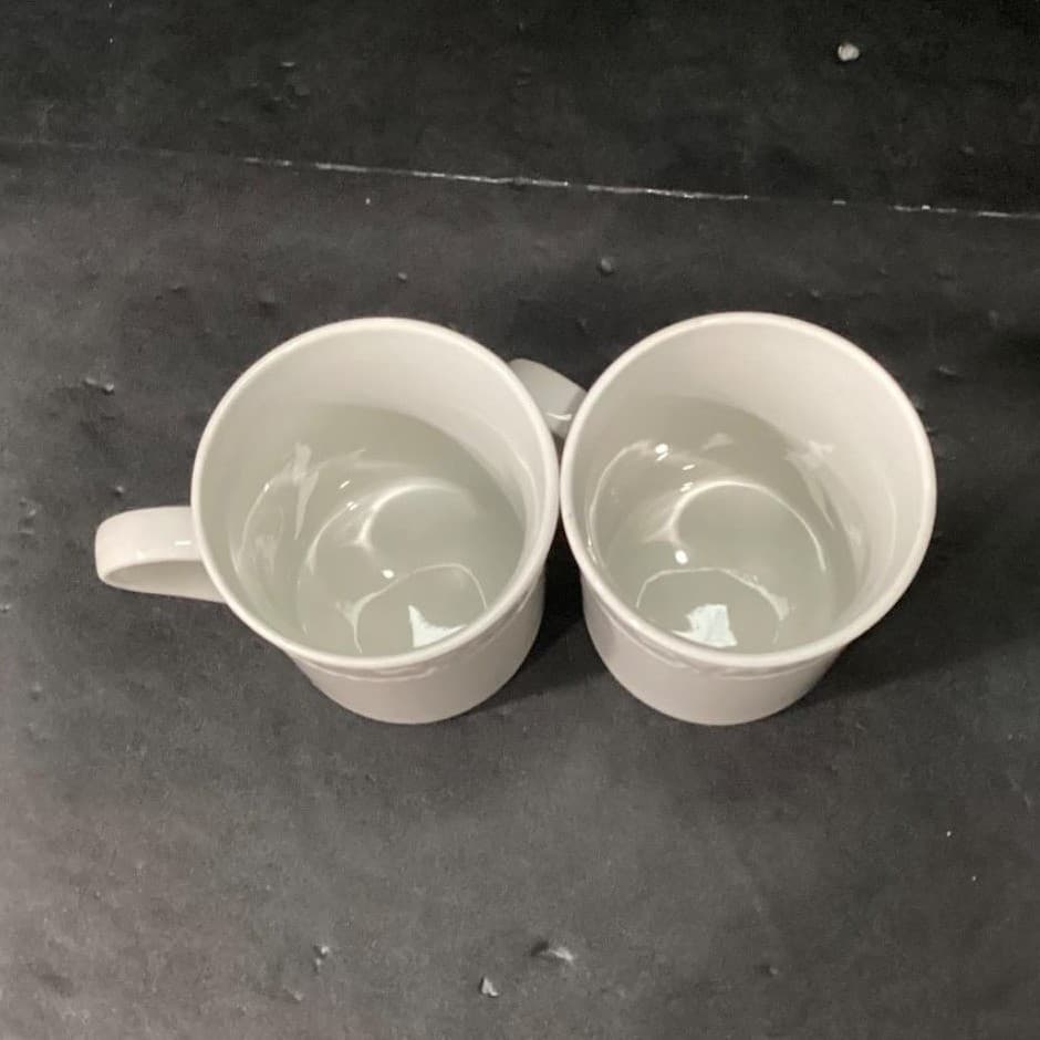 JCPenny Home White Coffee Cups, Set of 2, Vintage Inspired Patterned Mugs - Thumbnail 6