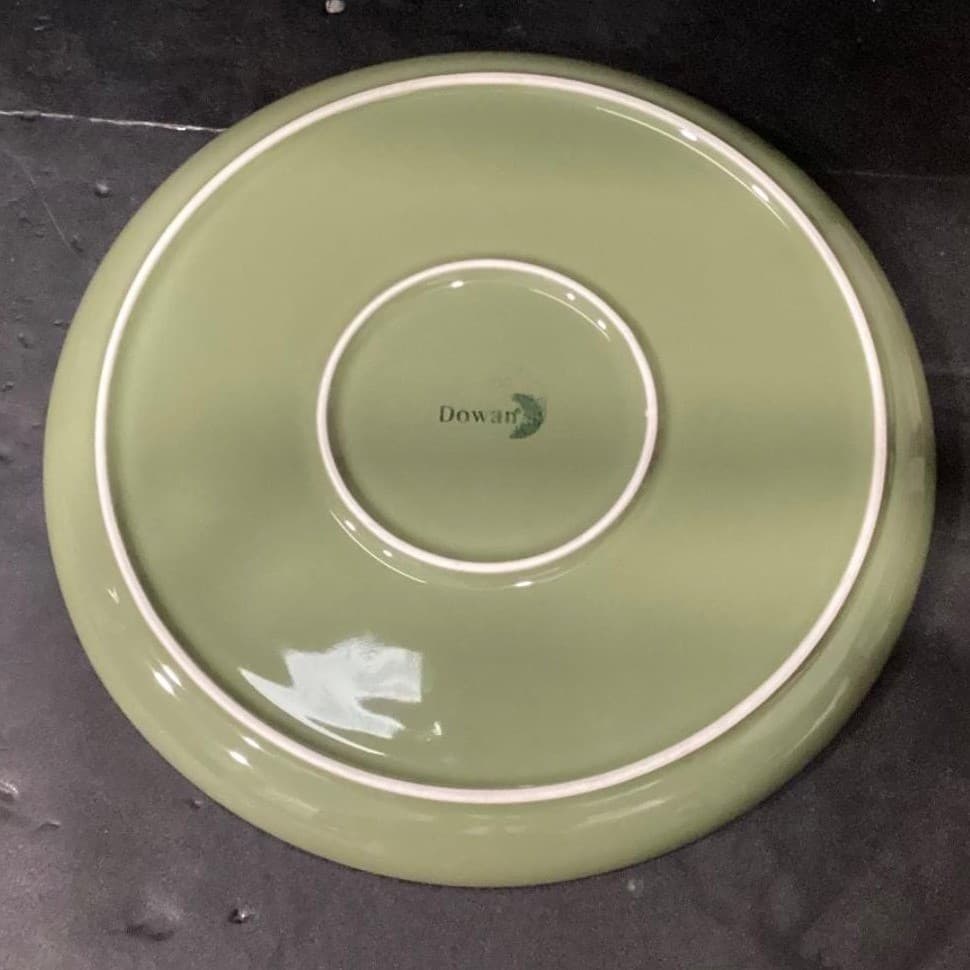 Dowan Cream Dinner Plates, Set of 2, Green Underside, Replacement Dinnerware - Thumbnail 5