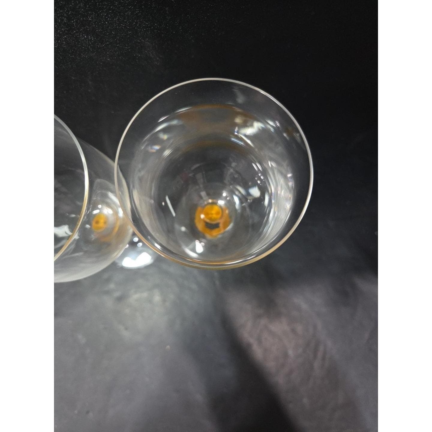 Mikasa Crystal Tuscan Wine Glasses, Yellow Stem Water Glass, Set of 2, Art Deco - Thumbnail 6