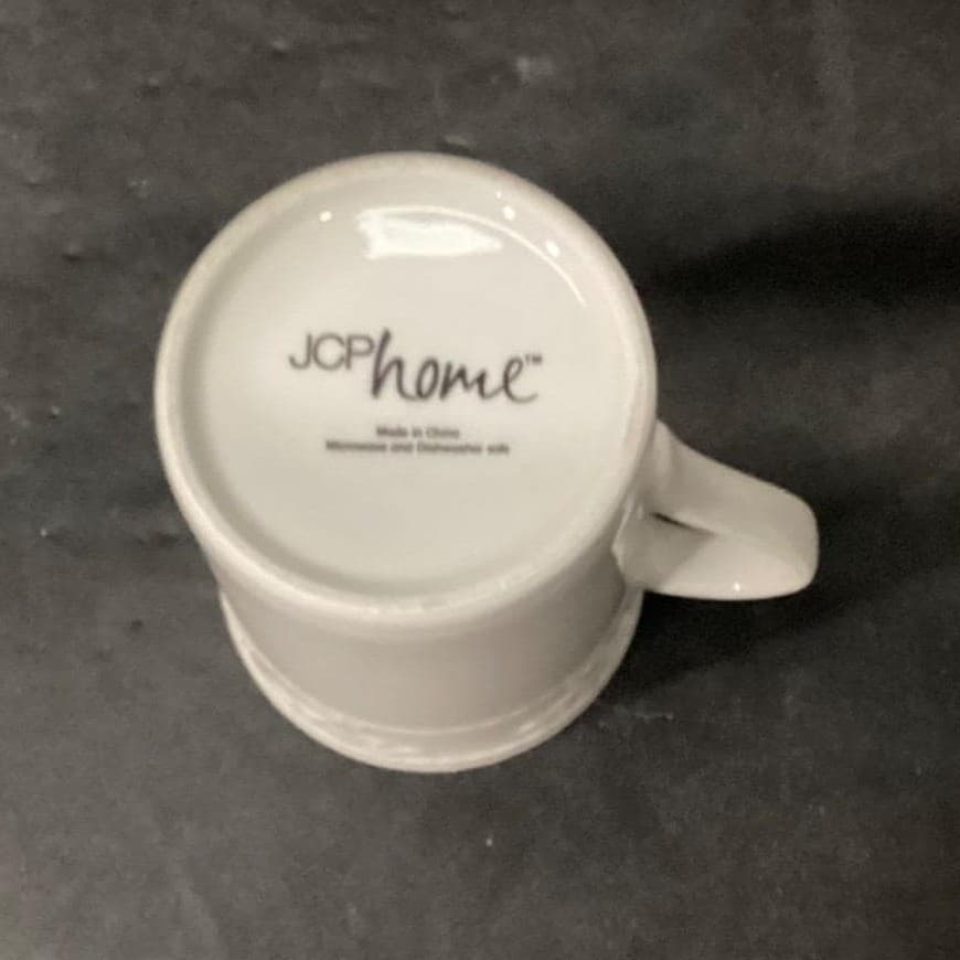 JCPenny Home White Coffee Cups, Set of 2, Vintage Inspired Patterned Mugs - Thumbnail 7