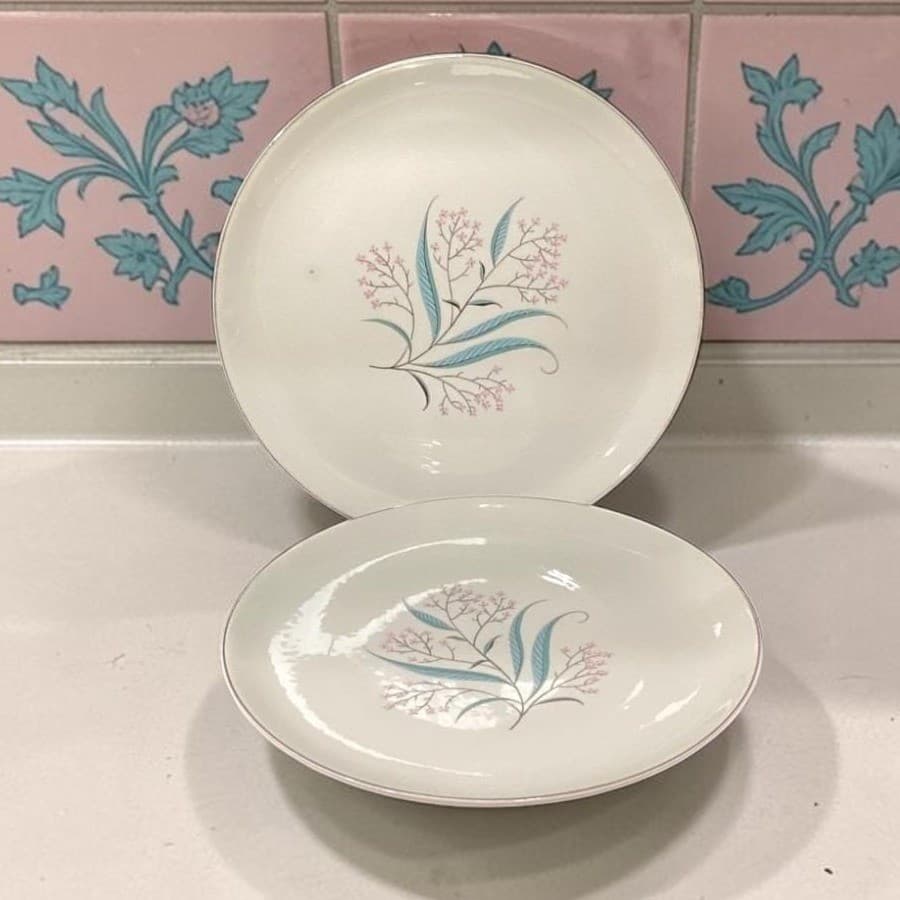 Alliance China Regal Dinner Plates, Set of 2, Vtg Dinnerware, Floral Tableware