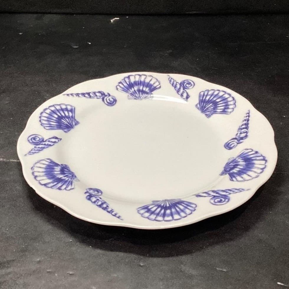 Allied Designs Seashore Luncheon Plates, Set of 4, Vintage Blue & White Design - Thumbnail 4