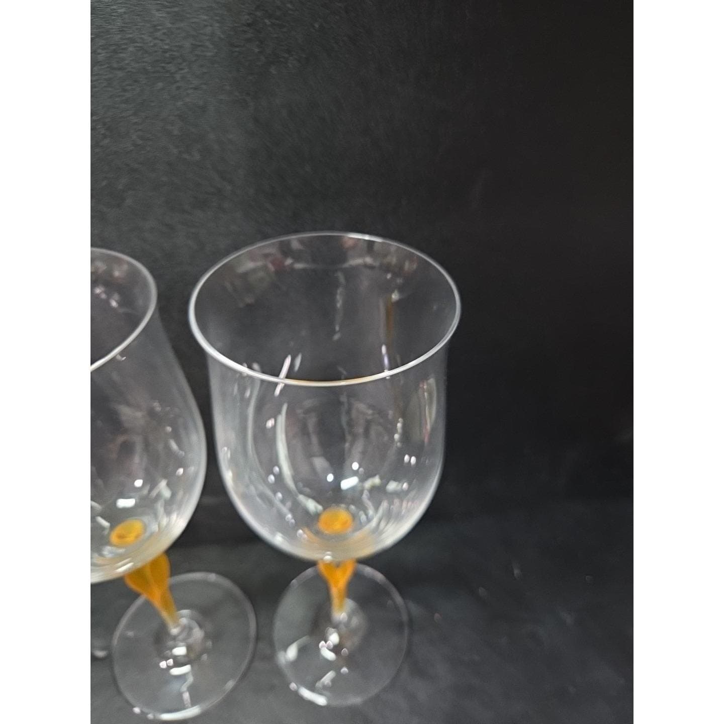 Mikasa Crystal Tuscan Wine Glasses, Yellow Stem Water Glass, Set of 2, Art Deco - Thumbnail 5