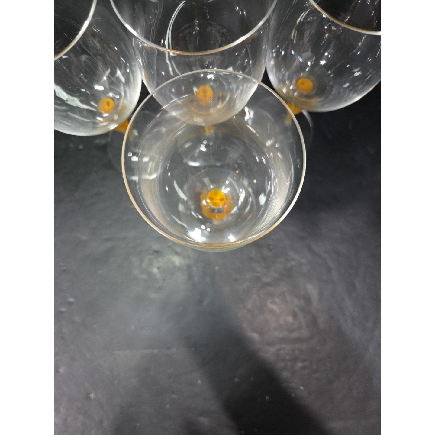 Mikasa Crystal Tuscan Wine Glasses, Yellow Stem, Set of 4, Art Deco Drinkware - Thumbnail 6