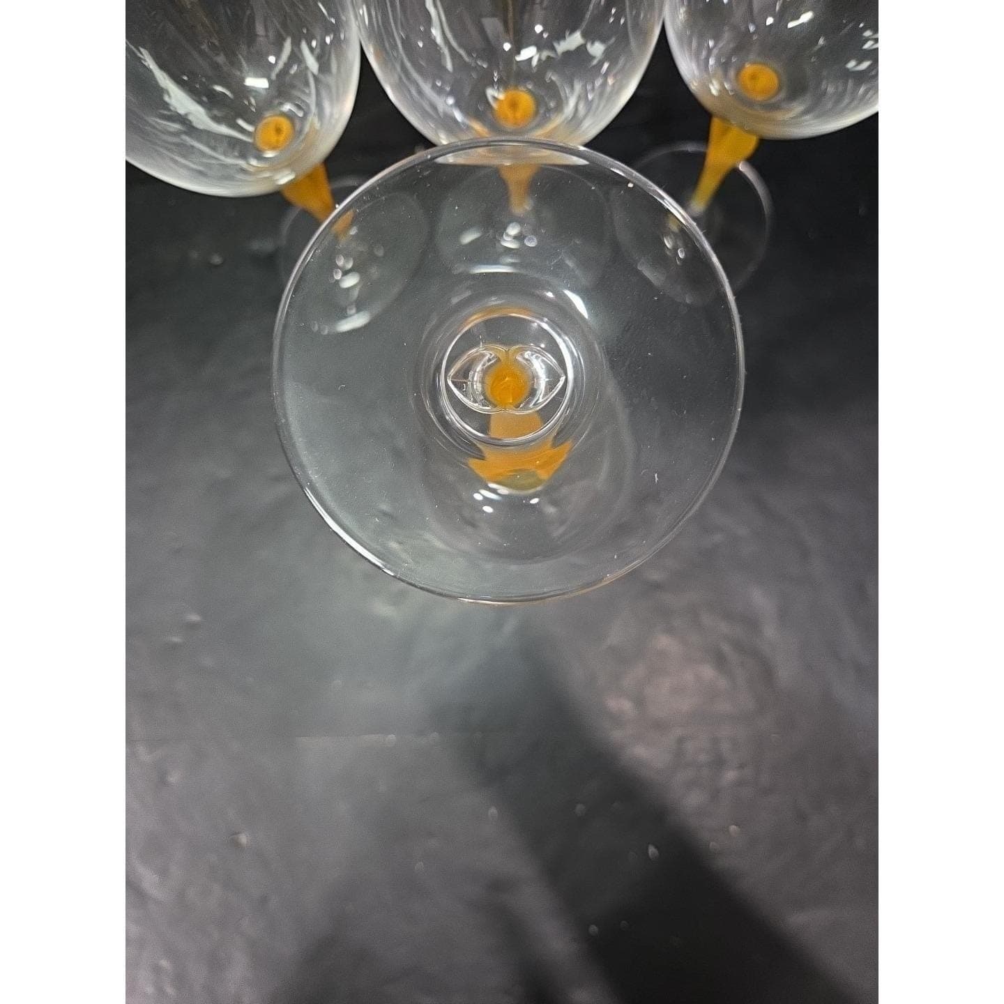Mikasa Crystal Tuscan Wine Glasses, Yellow Stem, Set of 4, Art Deco Drinkware - Thumbnail 7