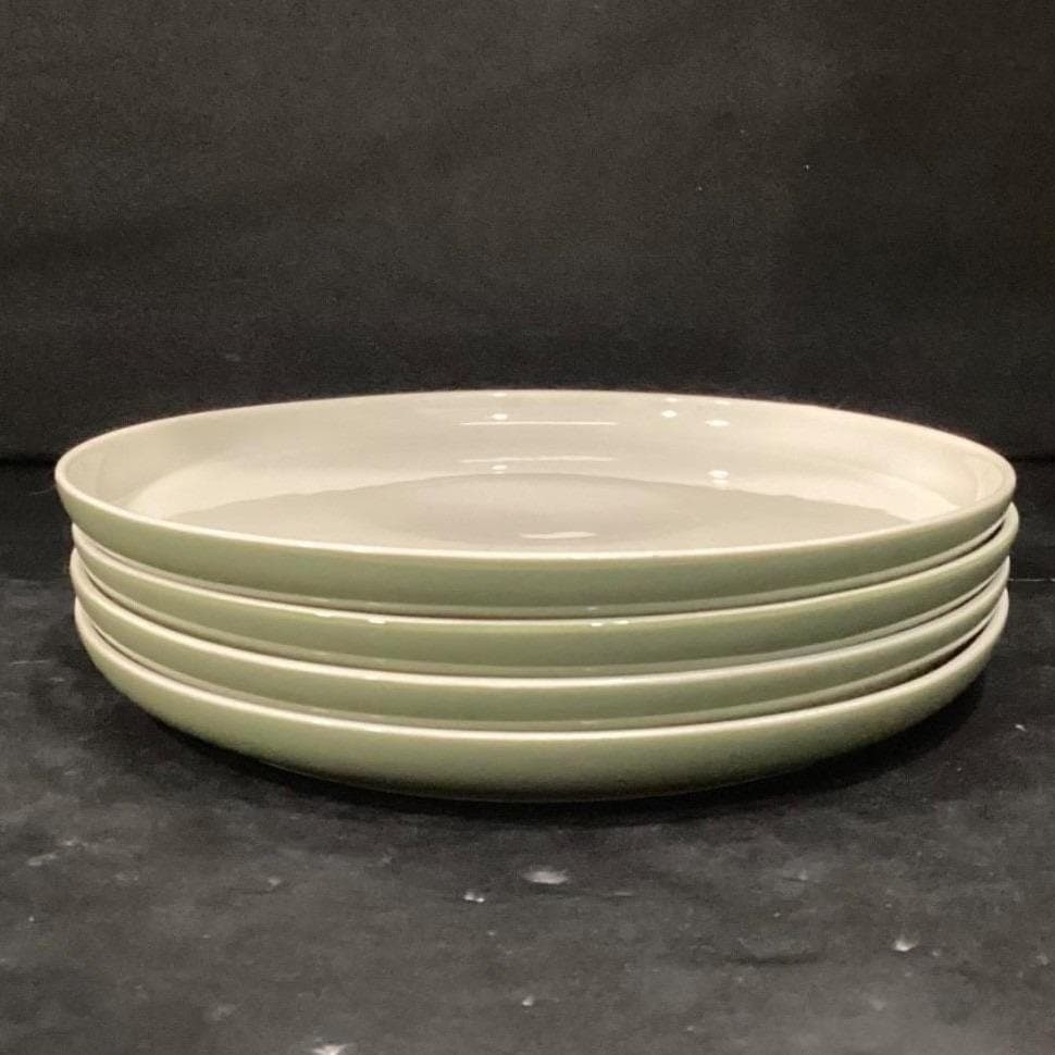 Dowan Cream Dinner Plates, Set of 4, Green Underside, Replacement Dinnerware - Thumbnail 6