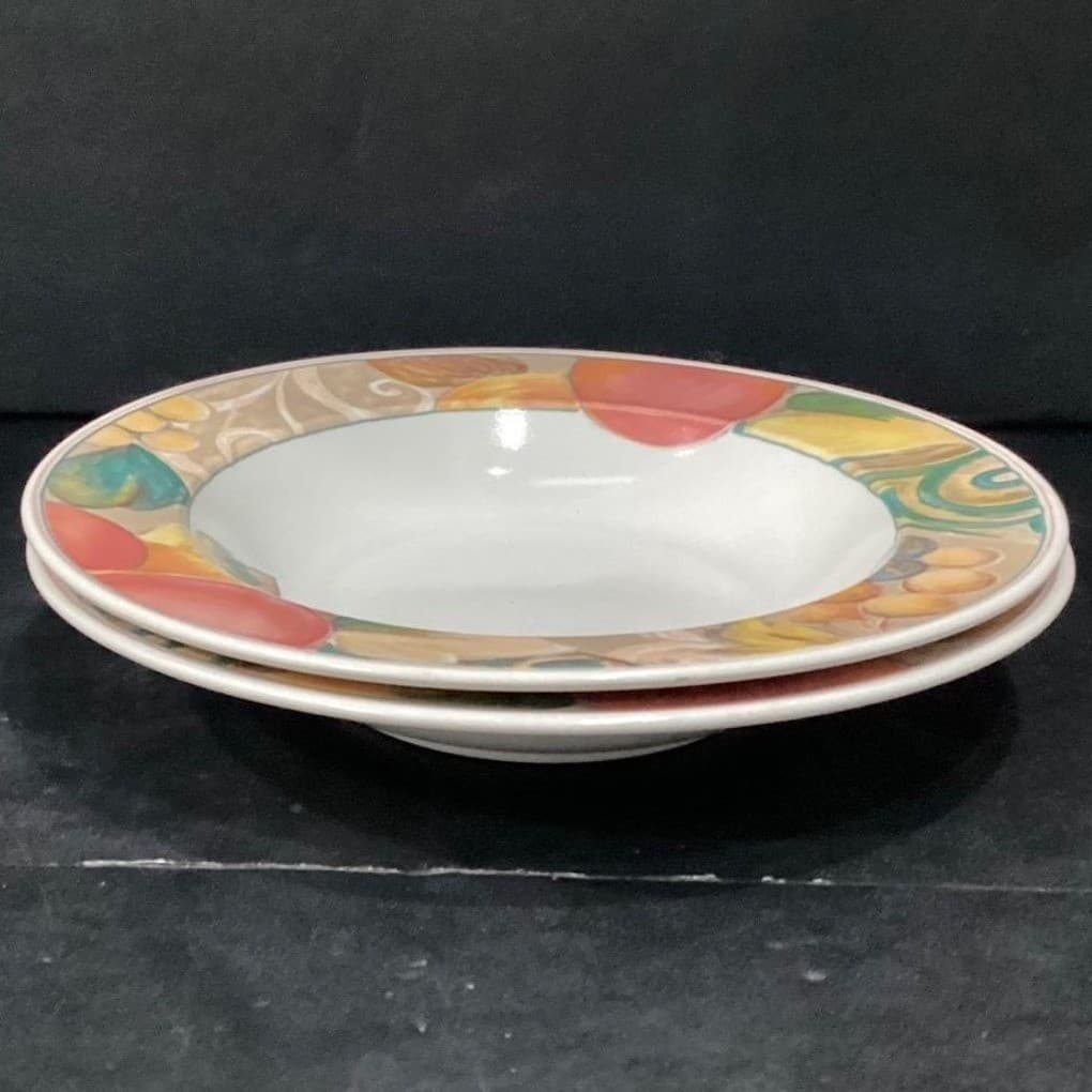 Mikasa Heritage Orchard Odyssey Cereal Bowls, Set of 2, Vtg Stoneware Dinnerware - Thumbnail 6