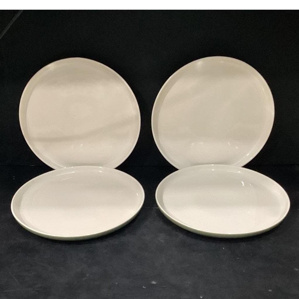 Dowan Cream Dinner Plates, Set of 4, Green Underside, Replacement Dinnerware - Thumbnail 2