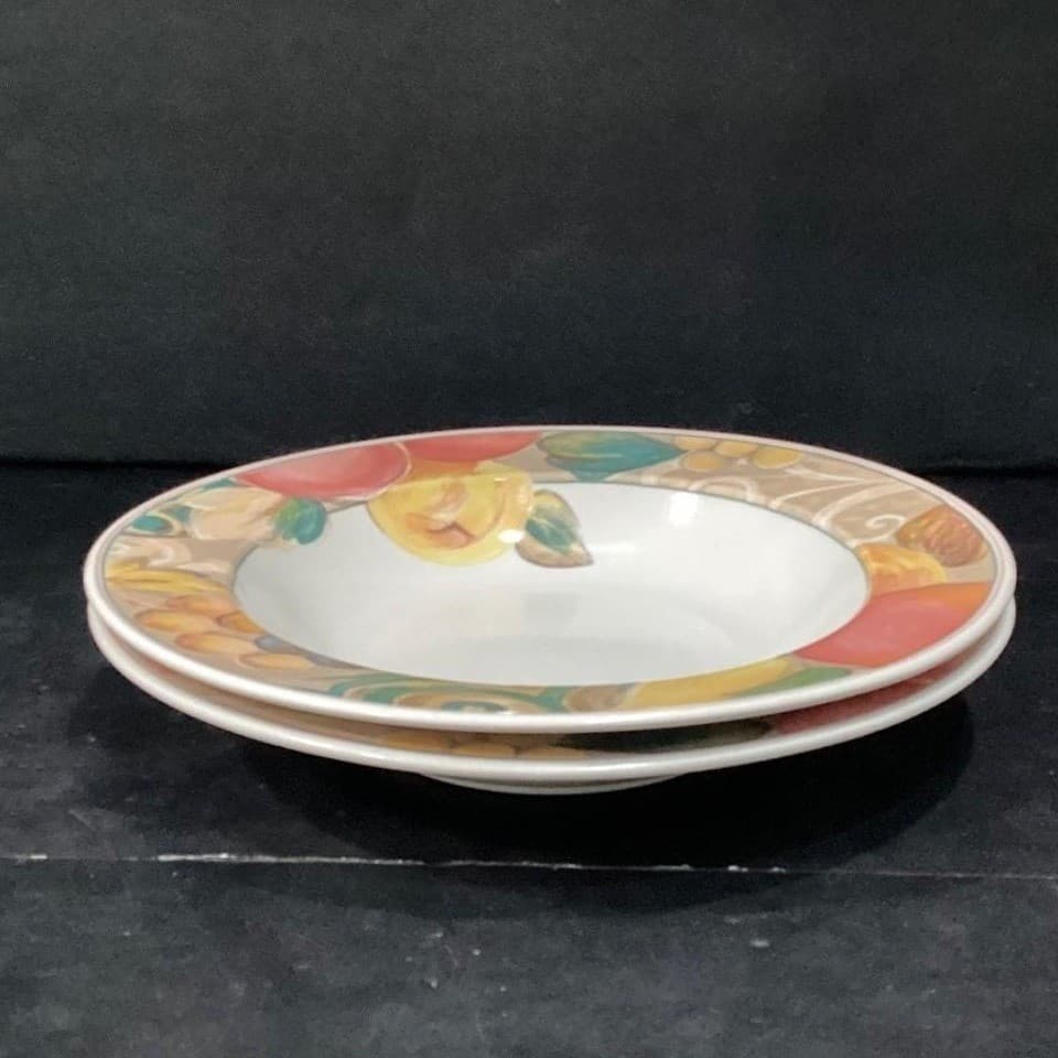 Mikasa Heritage Orchard Odyssey Cereal Bowls, Set of 2, Vtg Stoneware Dinnerware - Thumbnail 9
