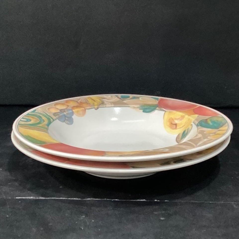 Mikasa Heritage Orchard Odyssey Cereal Bowls, Set of 2, Vtg Stoneware Dinnerware - Thumbnail 8