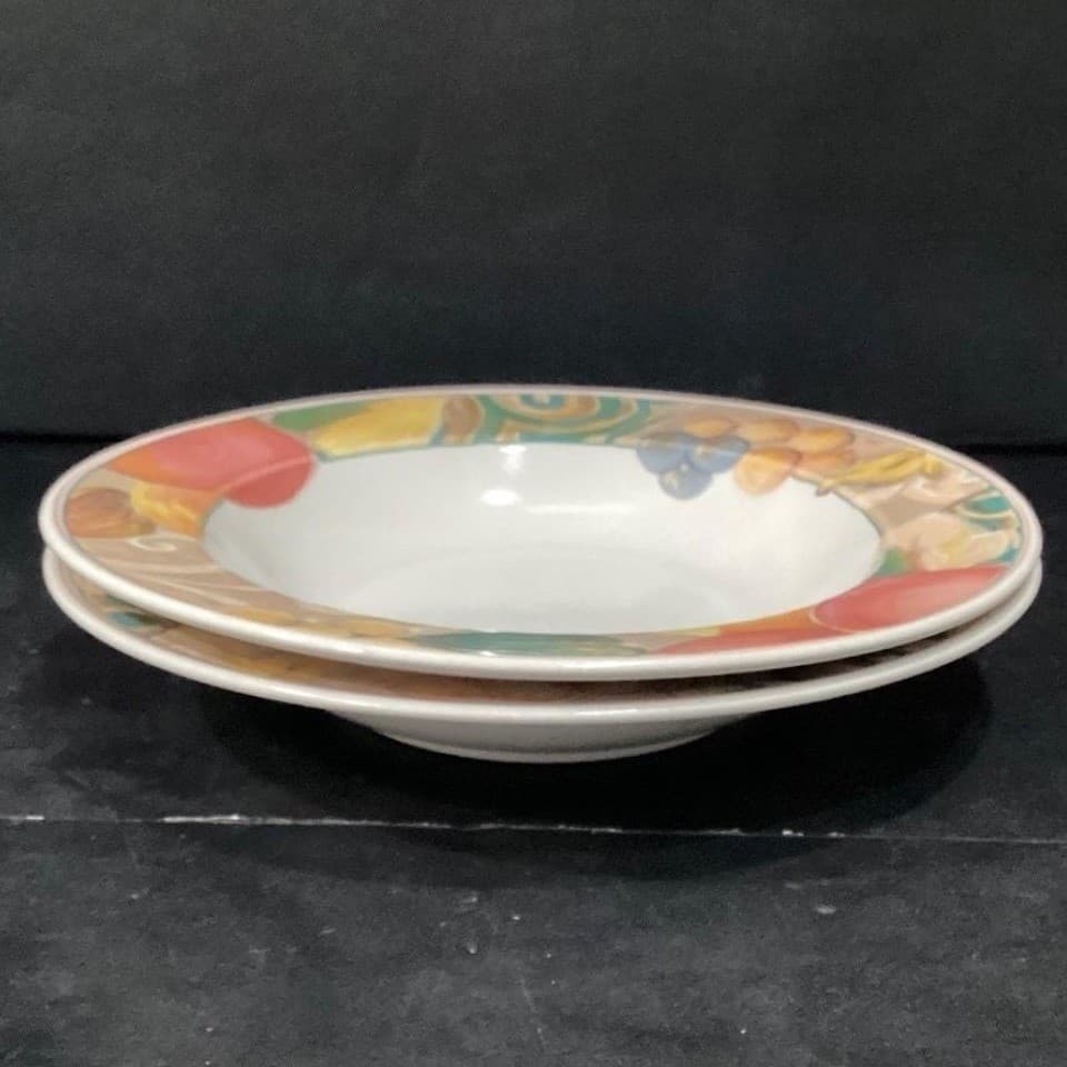 Mikasa Heritage Orchard Odyssey Cereal Bowls, Set of 2, Vtg Stoneware Dinnerware - Thumbnail 7