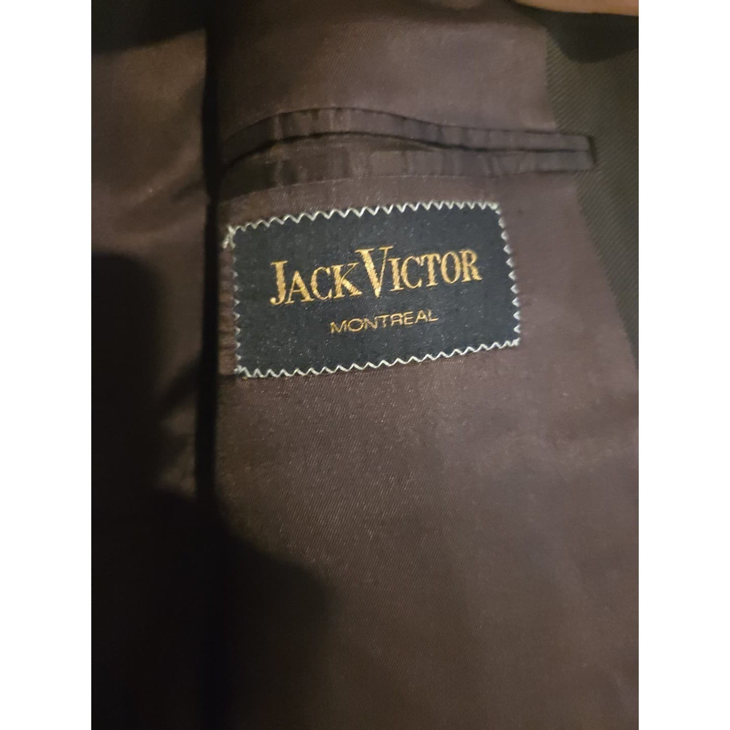 Jack Victor Montreal Olive Brown Blazer, Men's 42R Sport Coat Canada Virgin Wool - Thumbnail 5
