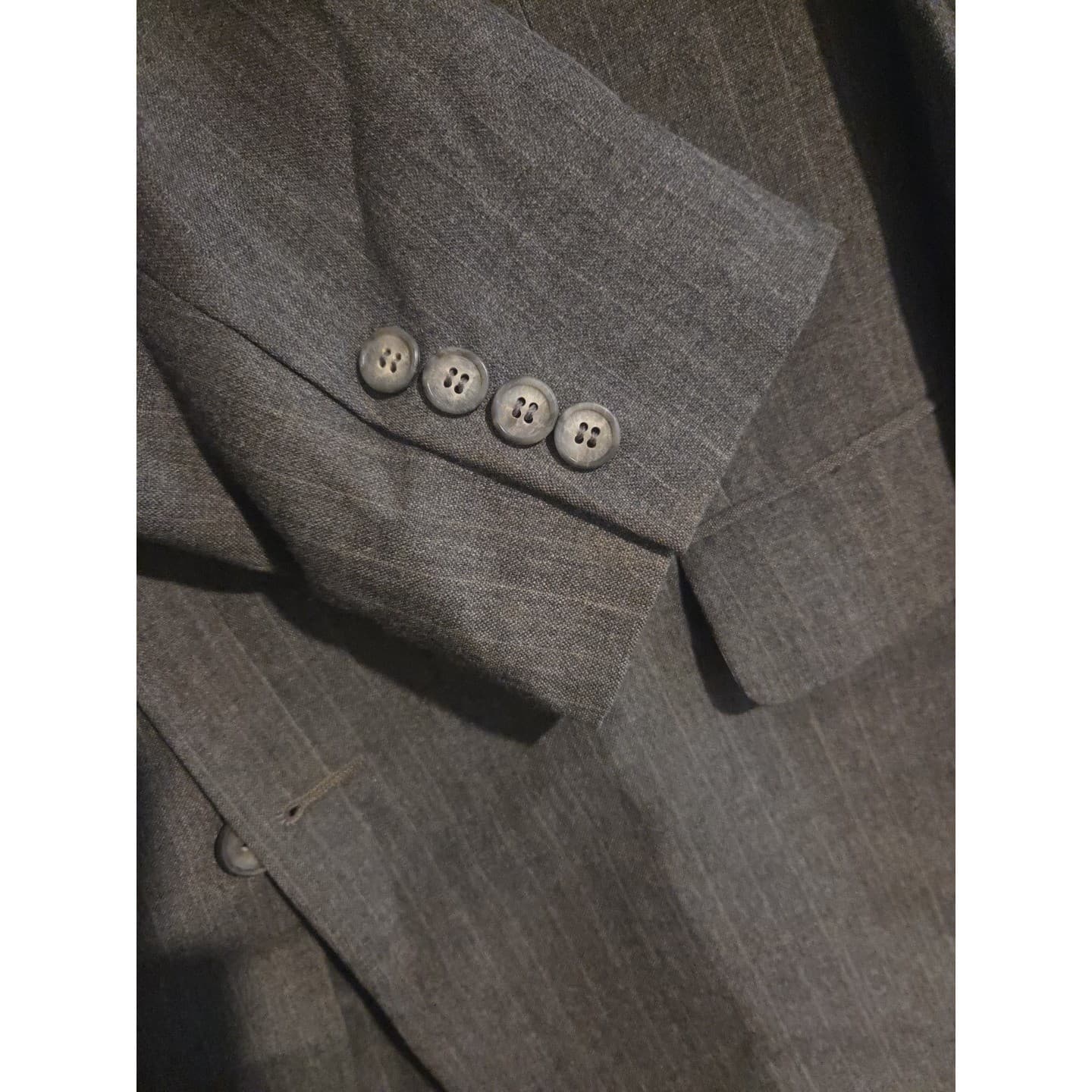 Woodmere Charcoal Gray Pinstripe Blazer, Men's 44R Two Button Wool Blend Jacket - Thumbnail 8
