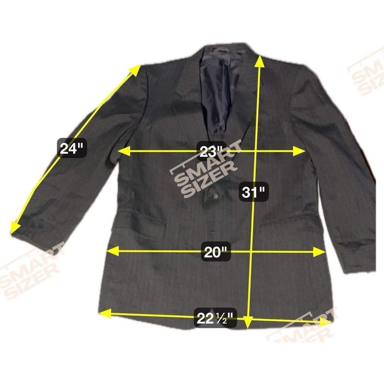 Woodmere Charcoal Gray Pinstripe Blazer, Men's 44R Two Button Wool Blend Jacket - Thumbnail 2