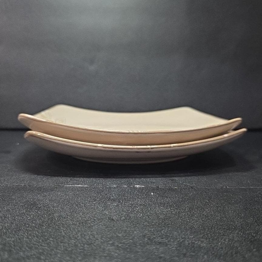 Florida Marketplace Bamboo Design Salad Plates, Set of 2, Vintage Stoneware - Thumbnail 7