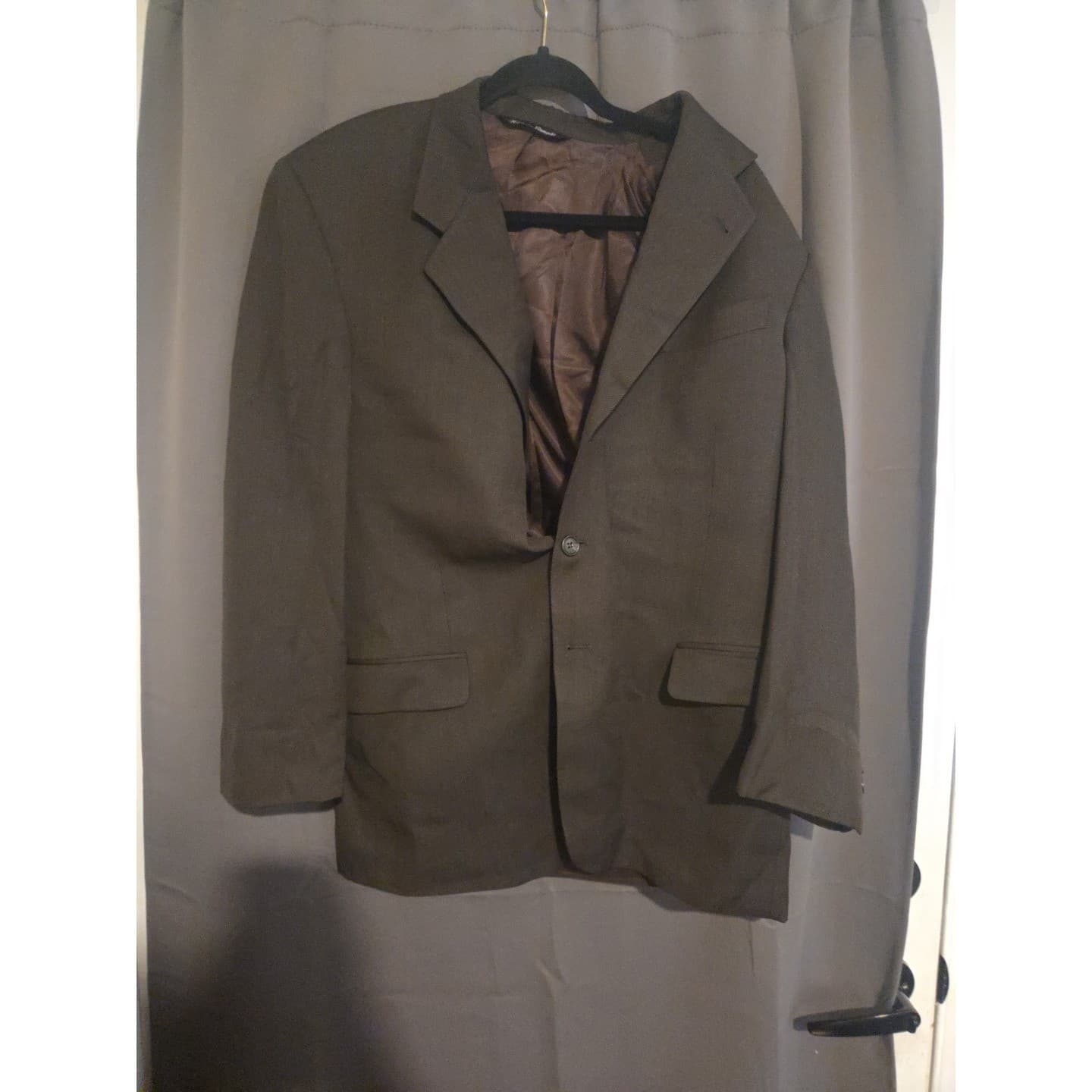 Jack Victor Montreal Olive Brown Blazer, Men's 42R Sport Coat Canada Virgin Wool - Thumbnail 3
