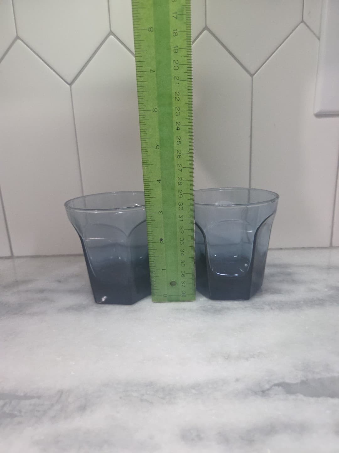 Anchor Hocking Courtney Dark Blue Rocks Glasses, Set of 2 Juice Glasses, Vintage - Thumbnail 8