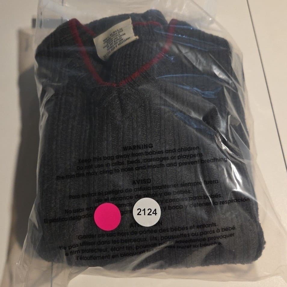 Adirondack Trading Company Charcoal Gray Stripd V-Neck Ribbed Sweater, Men's XL - Thumbnail 8
