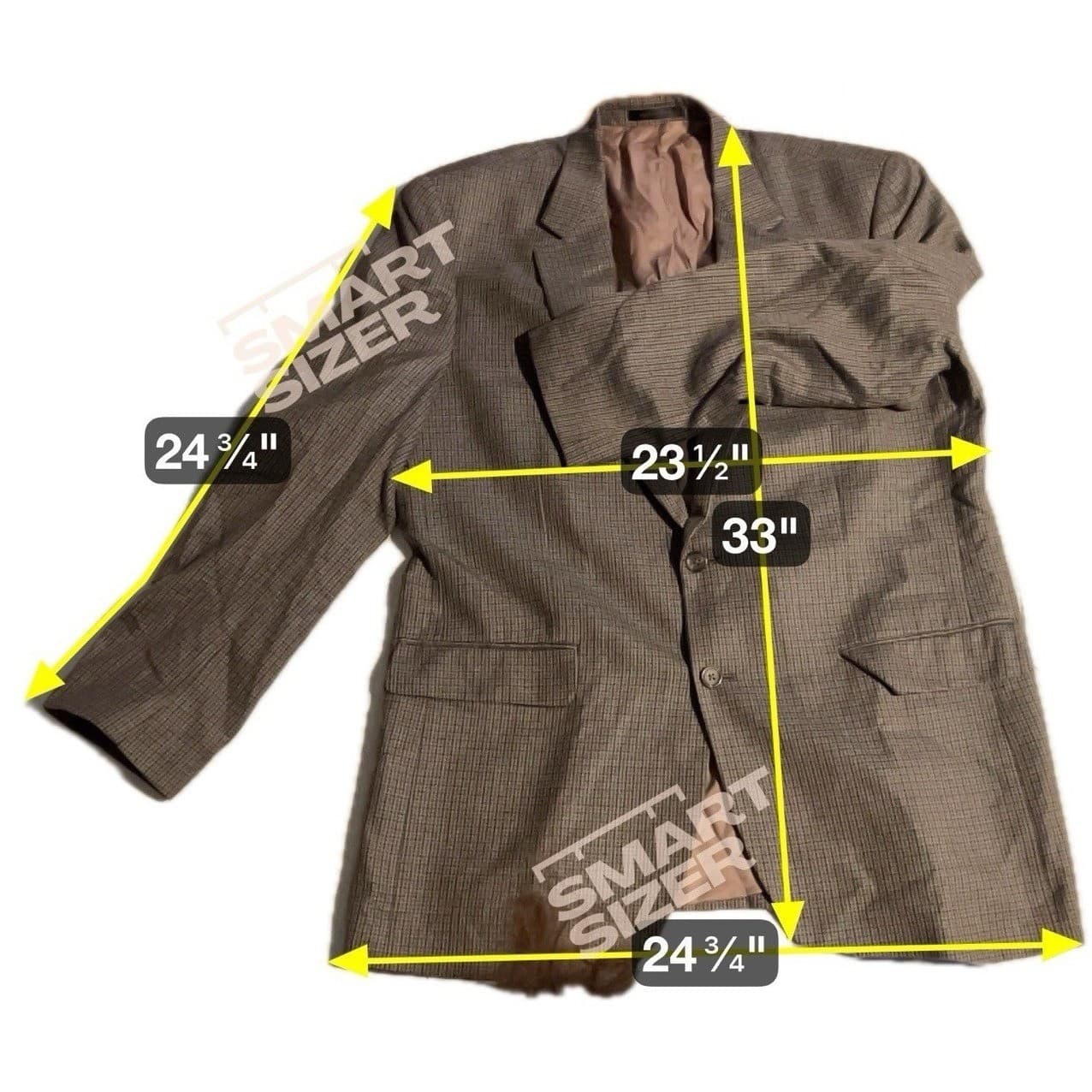Chaps Silk Wool Blend Houndstooth Brown Tan Sport Coat, Men's 44L Blazer 2GX0277 - Thumbnail 2
