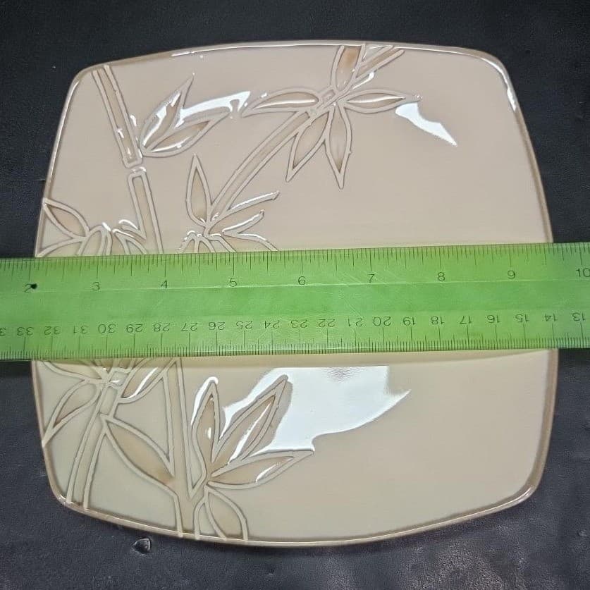 Florida Marketplace Bamboo Design Salad Plates, Set of 2, Vintage Stoneware - Thumbnail 5