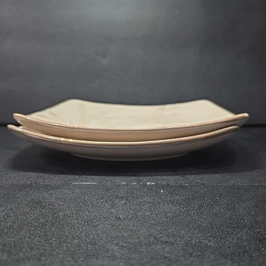 Florida Marketplace Bamboo Design Salad Plates, Set of 2, Vintage Stoneware - Thumbnail 6