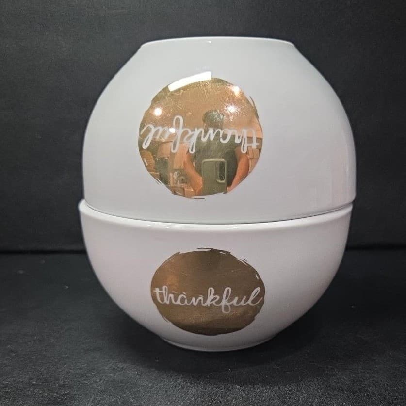 Coventry Designer's Choice "Thankful" Bowls, Set of 2 Vintage Inspired Tableware - Thumbnail 4